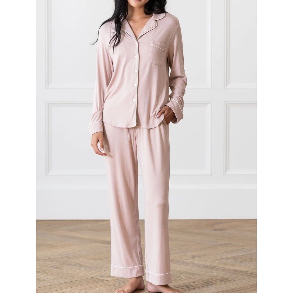 Cozy Earth Luxe Bamboo Women’s Pajama Set, Pink, XXL